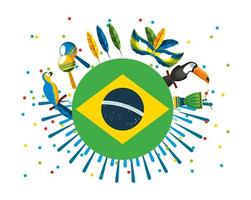 celebrazione del carnevale brasiliano con bandiera vettore