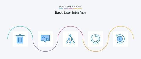 di base blu 5 icona imballare Compreso . sociale. tempo macchina. di riserva vettore