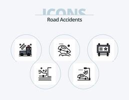 strada incidenti linea pieno icona imballare 5 icona design. incidente. pedone. incidente. Pericolo. e vettore