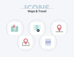 mappe e viaggio piatto icona imballare 5 icona design. . . spillo. spillo. GPS vettore