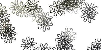modello doodle vettoriale grigio chiaro con fiori.