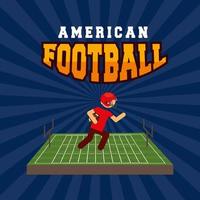 poster di sport football americano con giocatore in campo vettore