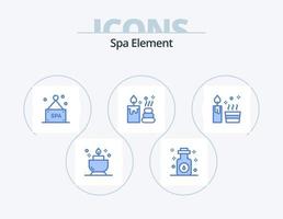 terme elemento blu icona imballare 5 icona design. . spa. spa. naturale. candela vettore