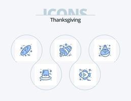 ringraziamento blu icona imballare 5 icona design. tacchino. vacanza. pane. ringraziamento. cornucopia vettore