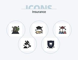 assicurazione linea pieno icona imballare 5 icona design. politica. documento. protezione. negozio. protezione vettore
