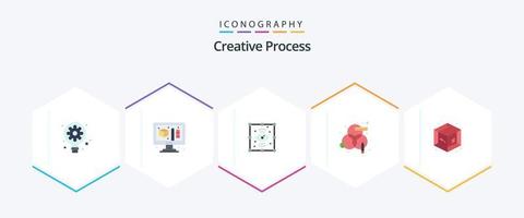 creativo processi 25 piatto icona imballare Compreso oggetto. creativo. processi. design. processi vettore