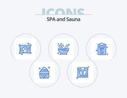 sauna blu icona imballare 5 icona design. . loto. sauna. tavola. loto vettore