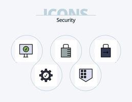 sicurezza linea pieno icona imballare 5 icona design. obbiettivo. proteggere. sicurezza. serratura pad. sicurezza vettore