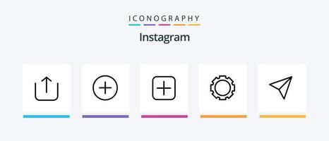 instagram linea 5 icona imballare Compreso interfaccia. amore. profilo. imposta. galleria. creativo icone design vettore