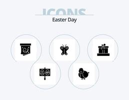 Pasqua glifo icona imballare 5 icona design. scatola. natura. uovo. Pasqua. animale vettore
