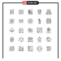 25 creativo icone moderno segni e simboli di denaro contante ATM commento ufficio attività commerciale modificabile vettore design elementi