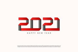 modello di progettazione di felice anno nuovo 2021 creativo per biglietti di auguri, poster, banner, illustrazione vettoriale. isolato su sfondo bianco. vettore