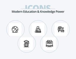 moderno formazione scolastica e conoscenza energia linea icona imballare 5 icona design. alunno. premio. alunno. gradi. certificato vettore
