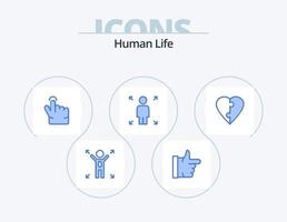 umano blu icona imballare 5 icona design. . . tocco. puzzle. coppia vettore