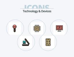 dispositivi linea pieno icona imballare 5 icona design. Immagine. cuffia. batteria. cuffia. Bluetooth vettore