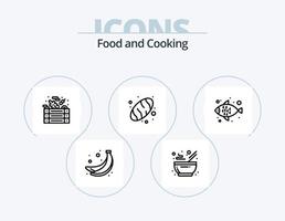 cibo linea icona imballare 5 icona design. cibo. menù. cibo. cucina. cipolla vettore
