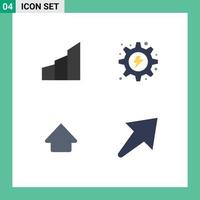 4 tematico vettore piatto icone e modificabile simboli di appartamenti Ingranaggio moderno edificio energia su modificabile vettore design elementi
