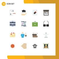 impostato di 16 moderno ui icone simboli segni per mobile dati documento wireframe stampa modificabile imballare di creativo vettore design elementi