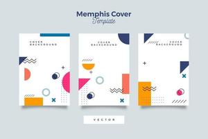 collezione di copertine negli stili di memphis vettore