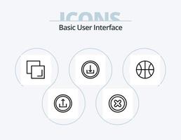 di base linea icona imballare 5 icona design. . mobile. ambientazione. interfaccia. applicazione vettore