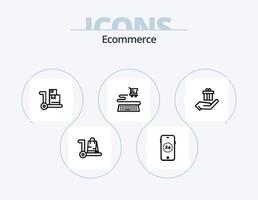 e-commerce linea icona imballare 5 icona design. prezzo. e-commerce. e-commerce. negozio. e-commerce vettore