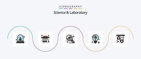 scienza linea pieno piatto 5 icona imballare Compreso scienza. puleggia. scienza. fisica. modello vettore