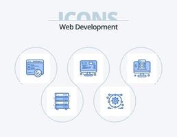 ragnatela sviluppo blu icona imballare 5 icona design. ragnatela pagina. ragnatela. sviluppo. gestione. dati vettore