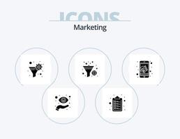 marketing glifo icona imballare 5 icona design. marketing. filtro. dati filtro. ordinare. filtro vettore