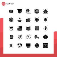 25 creativo icone moderno segni e simboli di globale attività commerciale energia edificio tenuta modificabile vettore design elementi