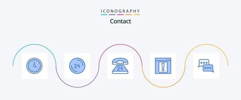 contatto blu 5 icona imballare Compreso ragnatela. contatto. contatto. conversazione. comunicazione vettore