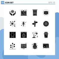 16 creativo icone moderno segni e simboli di cubo puzzle edifici labirinto negozi modificabile vettore design elementi
