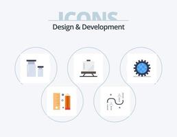 design e sviluppo piatto icona imballare 5 icona design. design. tavola. sviluppo. dipingere. design vettore