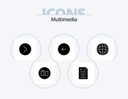 multimedia glifo icona imballare 5 icona design. media. fermare. media. giocare a. pulsanti vettore