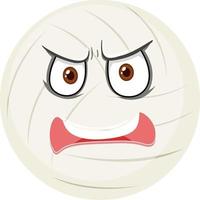 palla valle con espressione del viso su sfondo bianco vettore