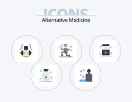 alternativa medicina piatto icona imballare 5 icona design. medico. Salute. manubrio. cura. jogging vettore