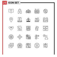 25 creativo icone moderno segni e simboli di Condividere persent dipendente torta cuore battere modificabile vettore design elementi