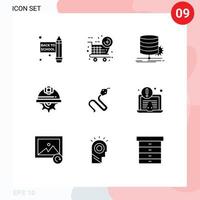 impostato di 9 moderno ui icone simboli segni per India animale diagramma lavoro duro e faticoso Ingranaggio modificabile vettore design elementi