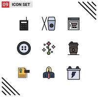 9 creativo icone moderno segni e simboli di monouso tazza albero e-commerce assistenza sanitaria capi di abbigliamento modificabile vettore design elementi
