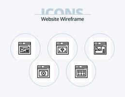 sito web wireframe linea icona imballare 5 icona design. ragnatela. Internet. sito web. immagine. ragnatela vettore
