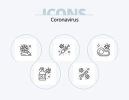 coronavirus linea icona imballare 5 icona design. idratante. mano lavare. maschera. cartello. Salute vettore