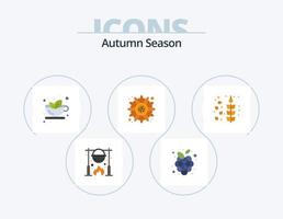 autunno piatto icona imballare 5 icona design. autunno. girasole. vigneto. fiore. caldo vettore