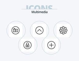 multimedia linea icona imballare 5 icona design. media. multimedia. comunicazione. media giocatore. giù vettore
