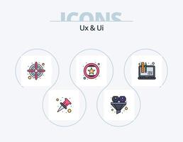 UX e ui linea pieno icona imballare 5 icona design. . obiettivo. luogo carta geografica. freccette. perno vettore
