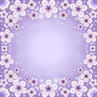 bellissimo fiore di ciliegio viola chiaro sfumato vettore