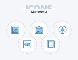 multimedia blu icona imballare 5 icona design. . immagine. . luminosità vettore