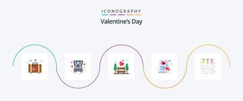 san valentino giorno piatto 5 icona imballare Compreso lampadina. amore. notte Data. invitare. carta vettore