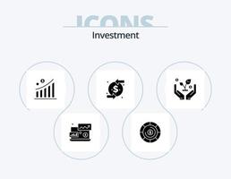 investimento glifo icona imballare 5 icona design. investimento. finanza. grafico. investimento. storno di addebito vettore