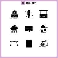 impostato di 9 moderno ui icone simboli segni per pagamento finanza tavola tecnologia server modificabile vettore design elementi