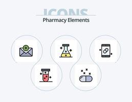 farmacia elementi linea pieno icona imballare 5 icona design. ospedale . più. medico . battere . medico vettore