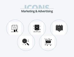 marketing e pubblicità glifo icona imballare 5 icona design. marketing. pubblicità. commercio. commerciale. tavola vettore